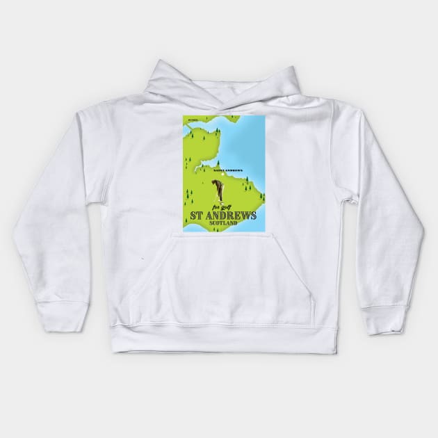 For Golf - St Andrews Scotland Kids Hoodie by nickemporium1